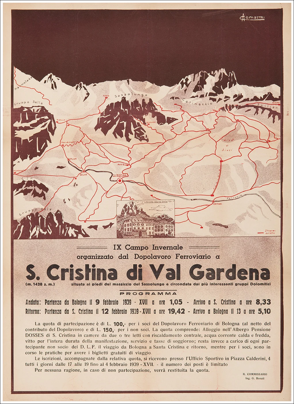 IX Campo invernale, Dopolavoro Ferroviario - S. Cristina Val Gardena - Dolomiti, Sassolungo (Bolzano)