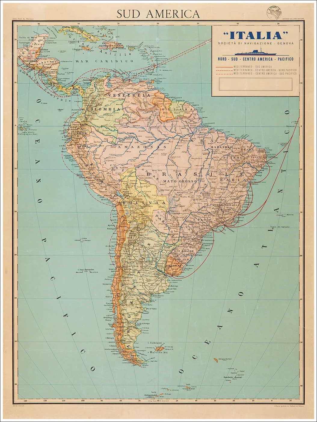 Sud America, "ITALIA" Società di Navigazione (Genova)