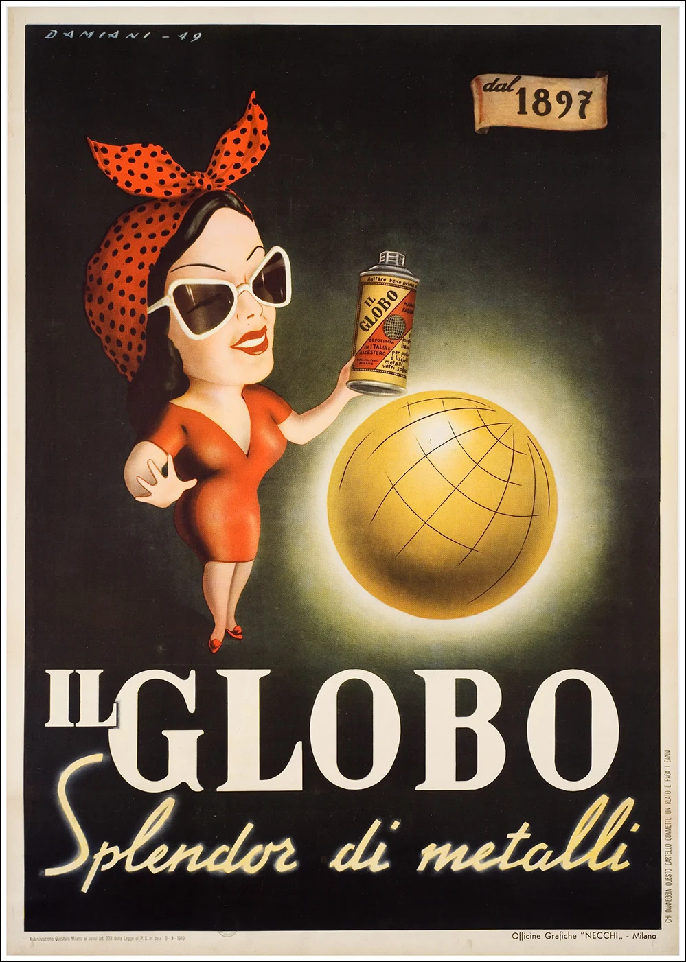 Il Globo Splendor di metalli, ditta Max Frank Milano