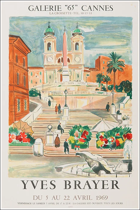 Yves Brayer (Piazza di Spagna, Roma), Galerie 65 Cannes 1969