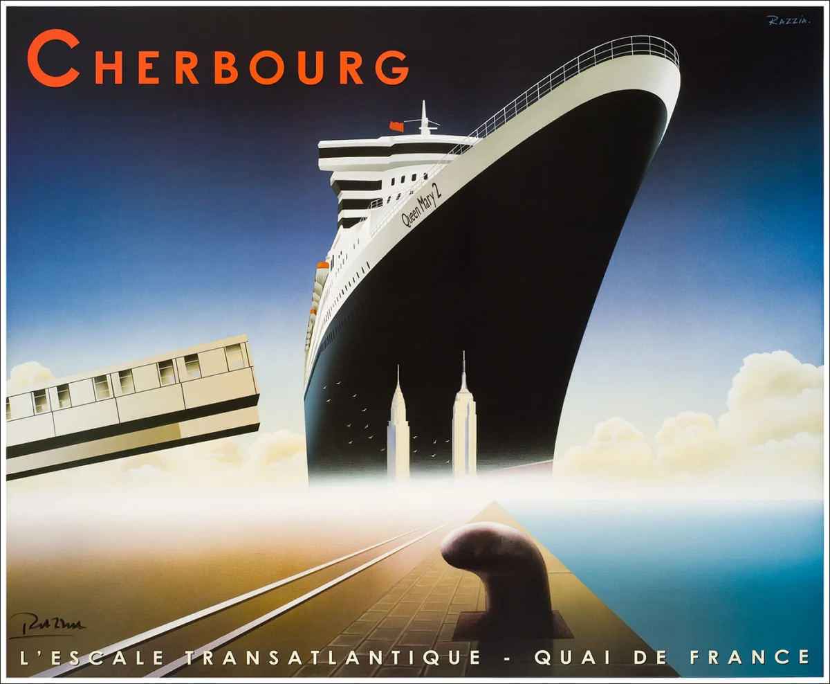 Cherbourg, Queen Mary 2 (Cunard) / Southampton, Cherbourg, New York (Chrysler Building - Empire State Building)