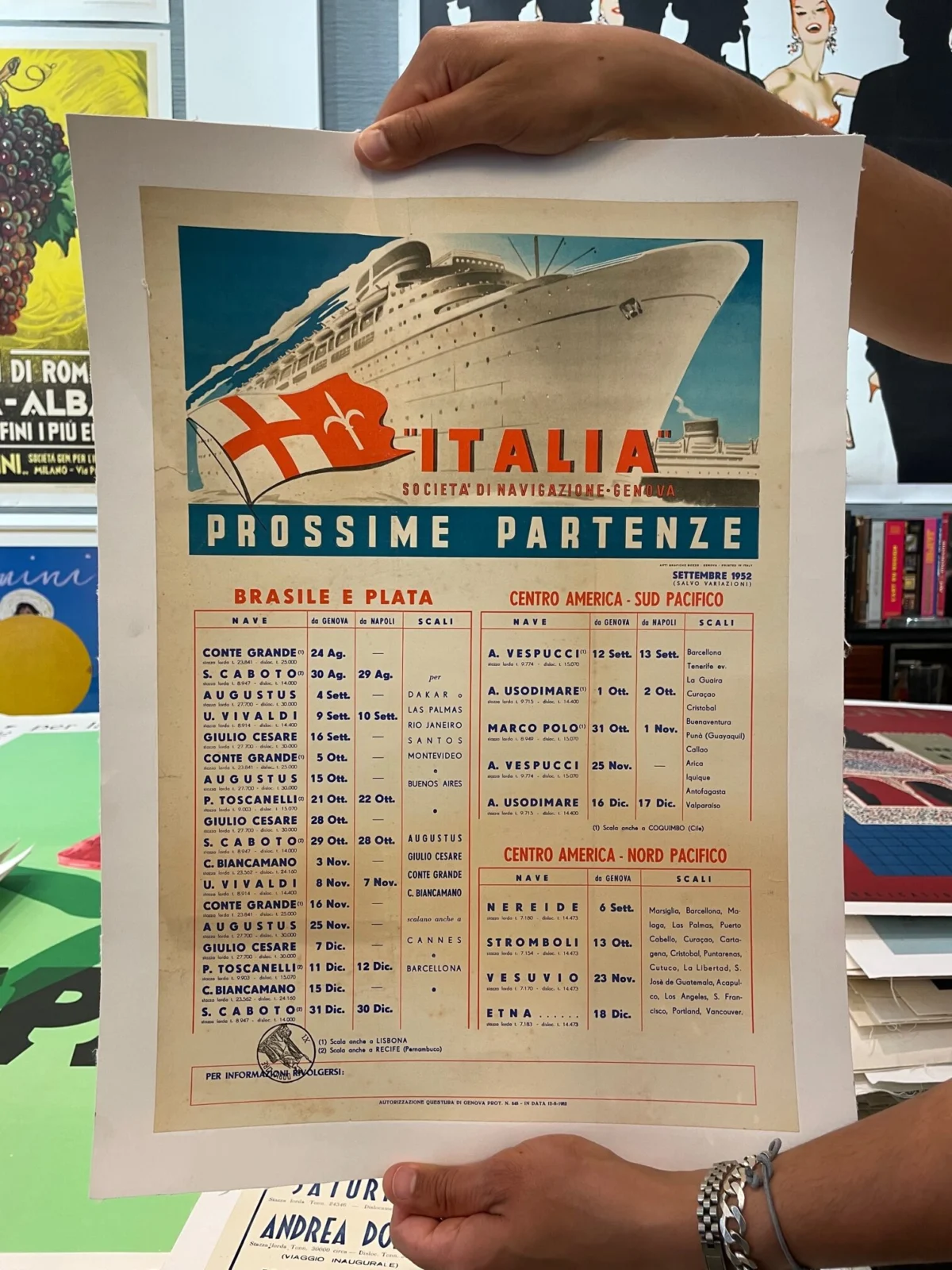 "ITALIA" Società di Navigazione (Genova) / Prossime partenze