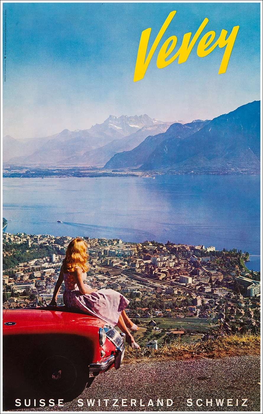 Vevey, Lago Lemano (Canton Vaud) / Automobile MGA 1600 Mk II