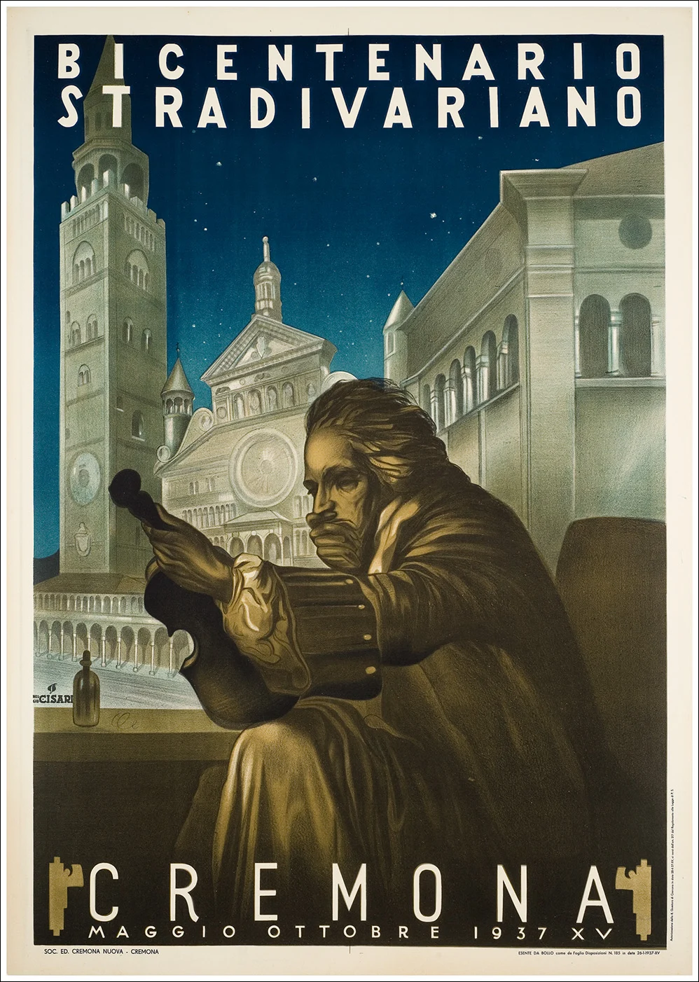 Cremona, Bicentenario Stradivariano 1937 / 99 x 141 cm
