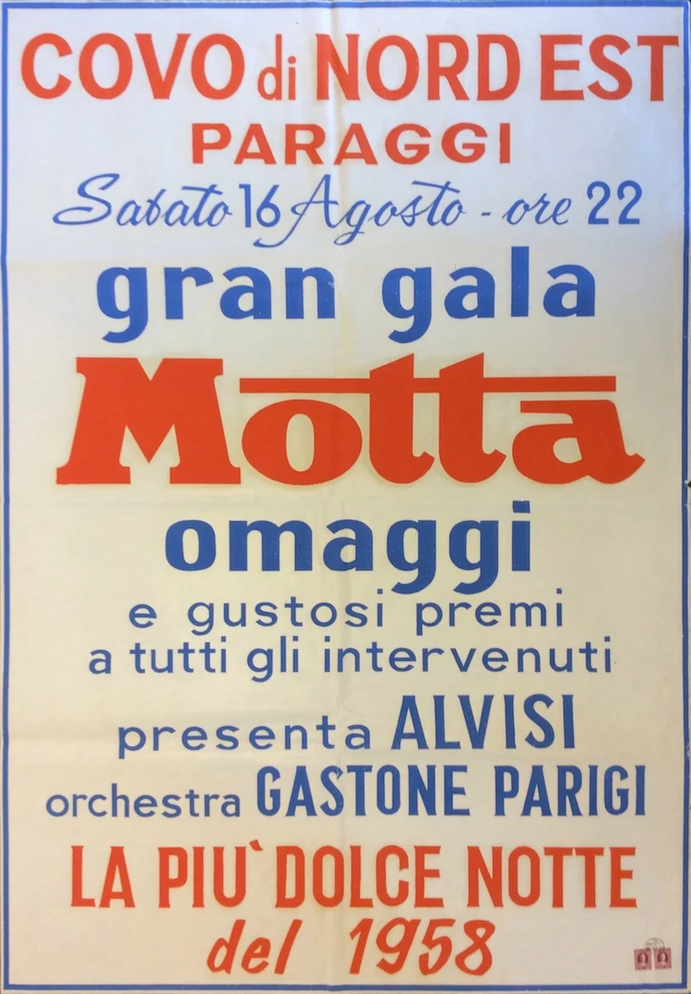 Gran Gala Motta - Covo di Nord Est, Paraggi 1958