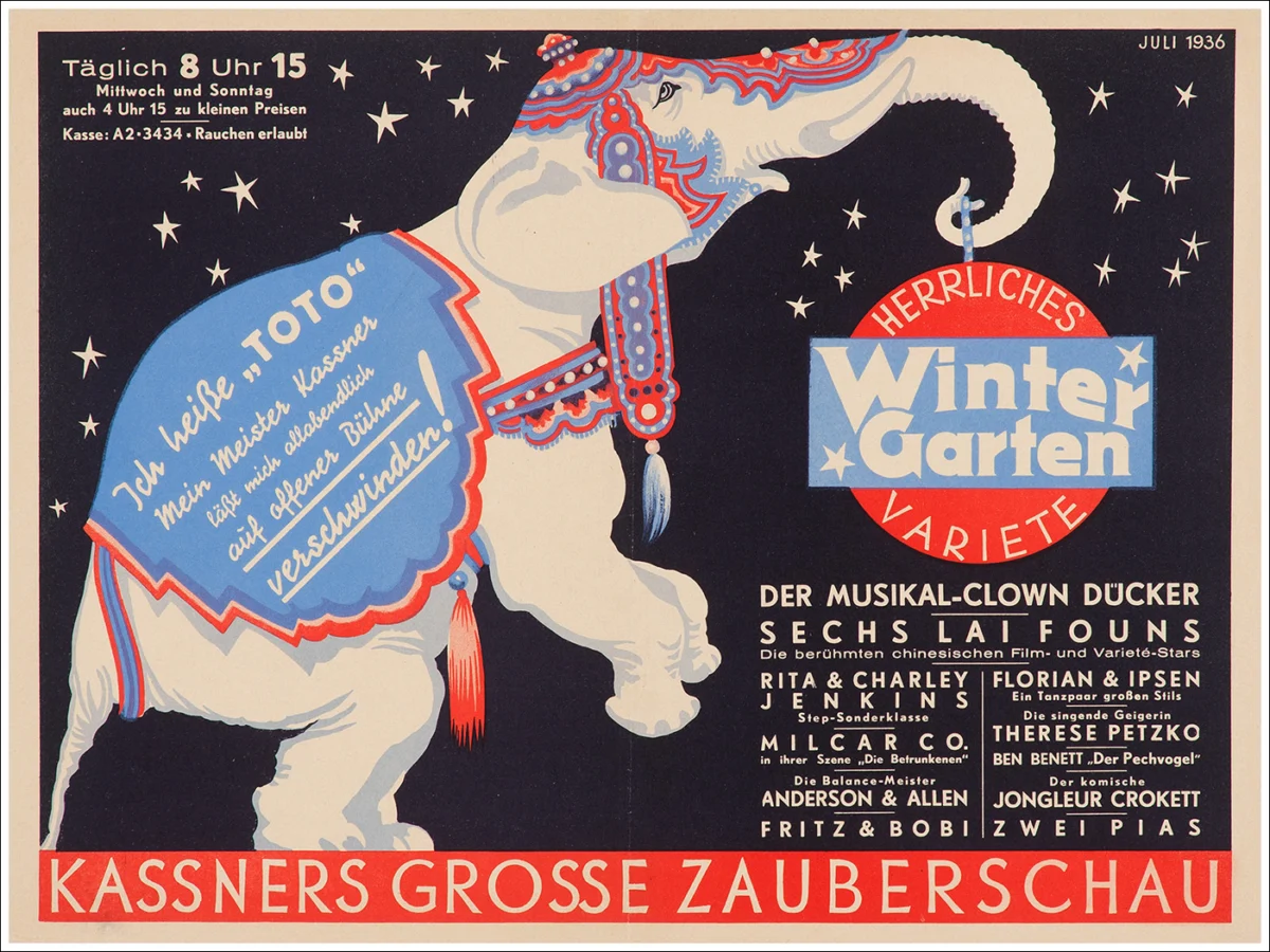 Alois Kassners grosse zauberschau, Winter Garten (magia, magic, zauber)