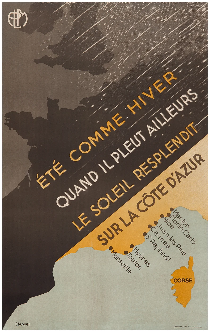 PLM, Côte d'Azur,  Eté comme hiver … Menton Montecarlo Nice Juans les Pins Cannes St. Raphael Hyères Toulon Marseille