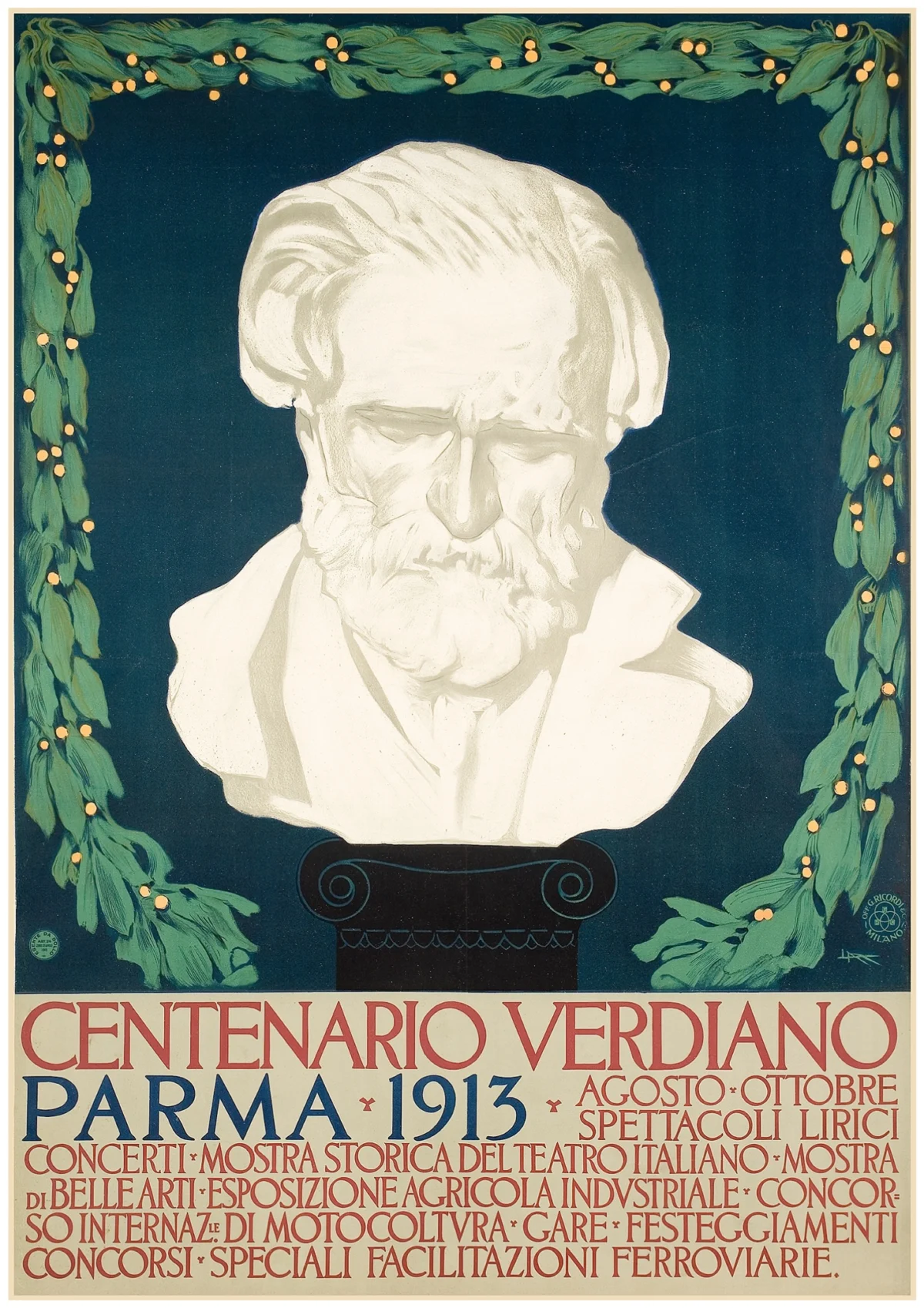 Centenario Verdiano, Parma 1913 / Giuseppe Verdi (busto dello scultore Vincenzo Gemito)
