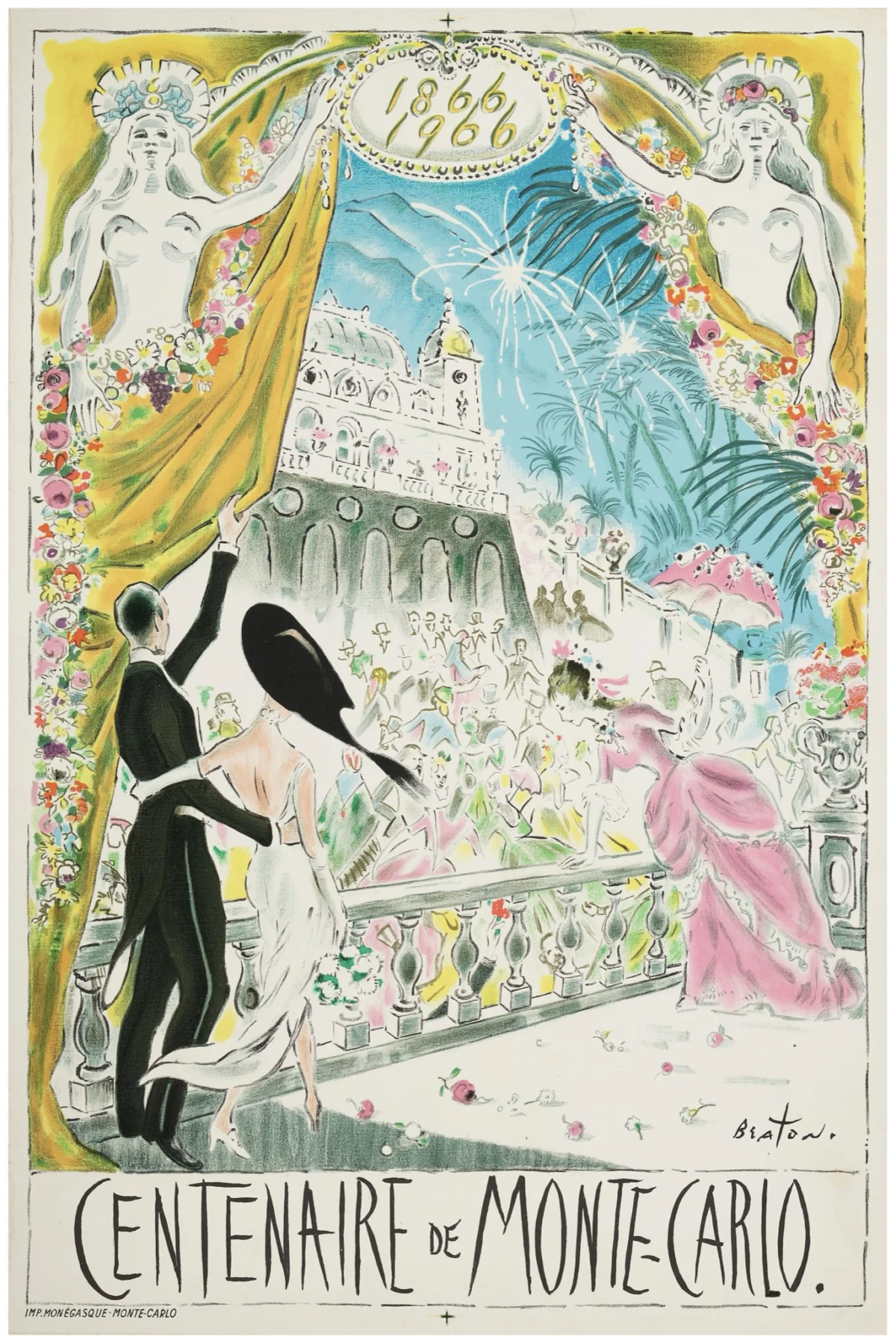 Centenaire de Montecarlo 1866 - 1966 / 41,8 x 62 cm