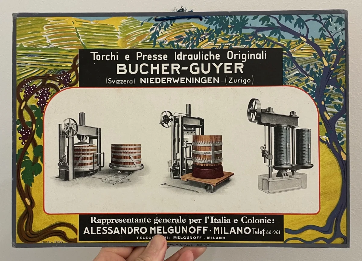 Torchi e presse idrauliche Bucher-Guyer, Niederweningen (Zurigo, Zurich) / Rappresentante Alessandro Melgunoff, Milano