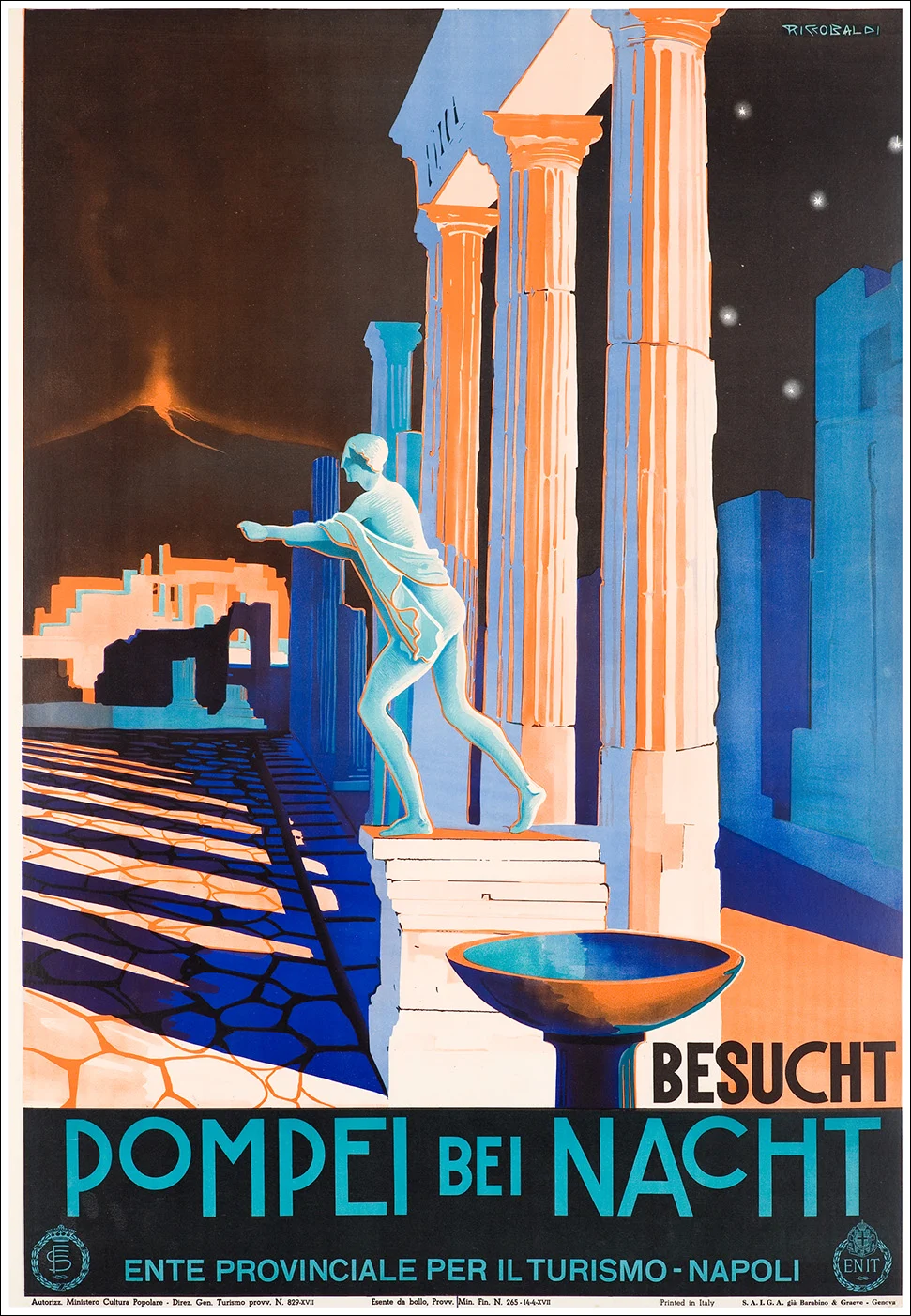 Pompei bei Nacht / Pompei di notte, (Napoli) / ENIT