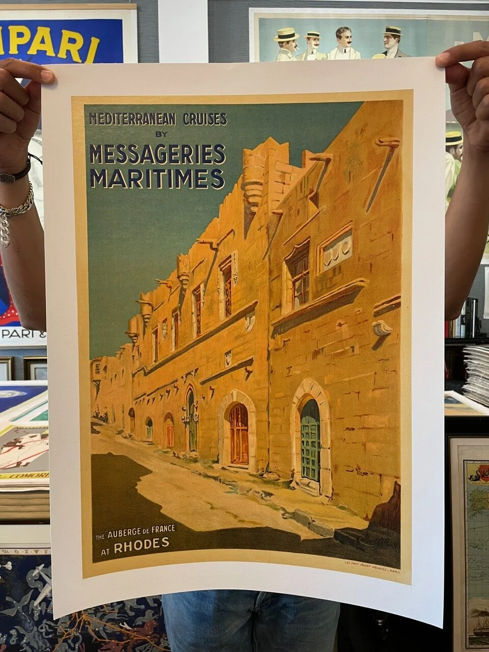 Mediterranean cruises by Messageries Maritimes, Marseille - "Auberge de France" at Rhodes, Greece (Rodi, Grecia)