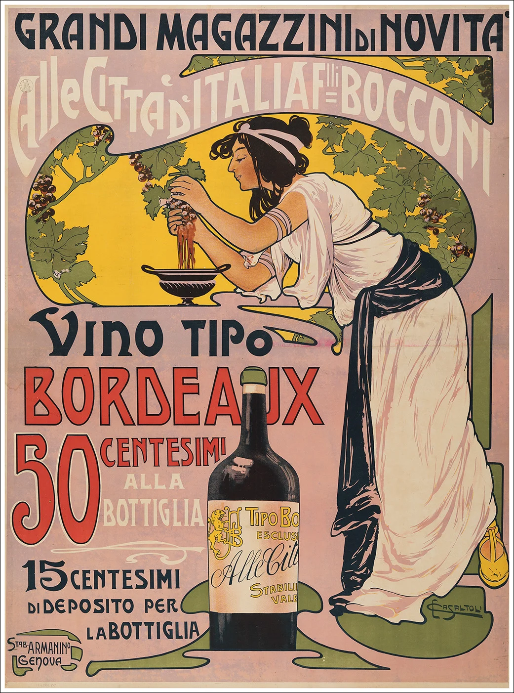 Grandi Magazzini di Novità "Alle Città d'Italia" F.lli Bocconi, Milano - Vino Tipo Bordeaux / La Rinascente