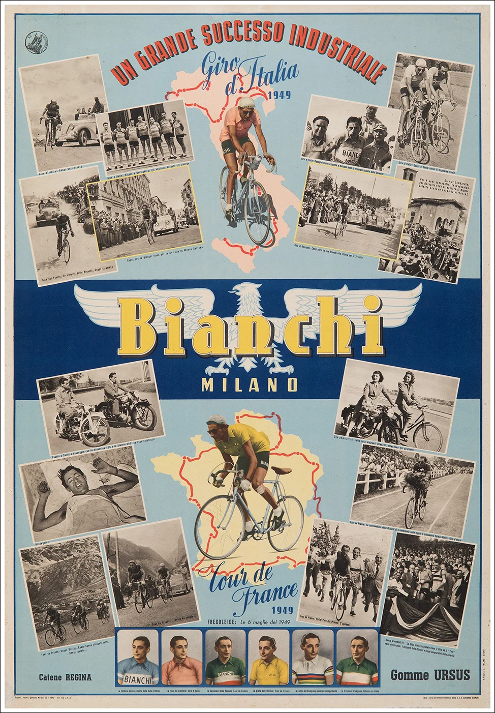 Moto e Biciclette Bianchi, Milano / Giro d'Italia - Tour de France 1949, Fausto Coppi
