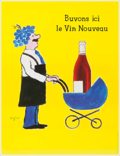 VIN NOUVEAU サビィニャック/SAVIGNAC 1993年 Vin nouveau — Savignac Raymond, 1993 · Manifesto originale | L