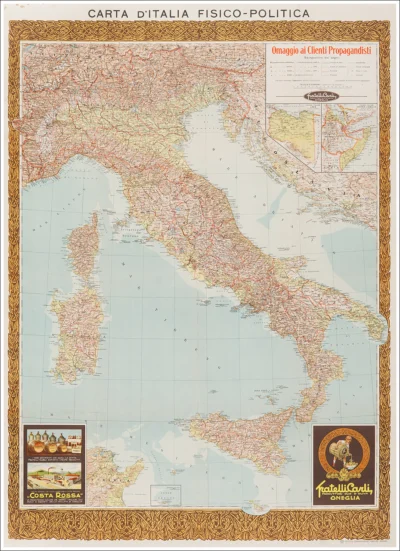 Carta dell'Italia Olio Carli, Oneglia - Imperia (Liguria)