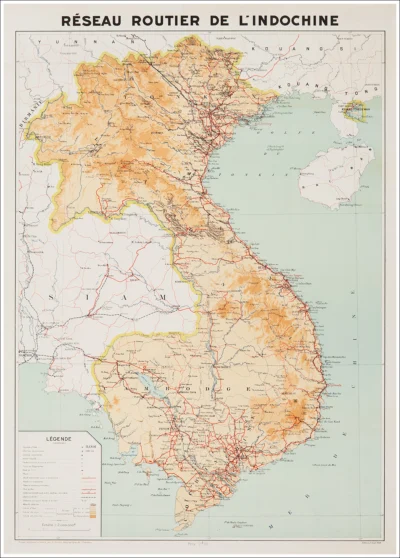 Carte d'Indochine 1938