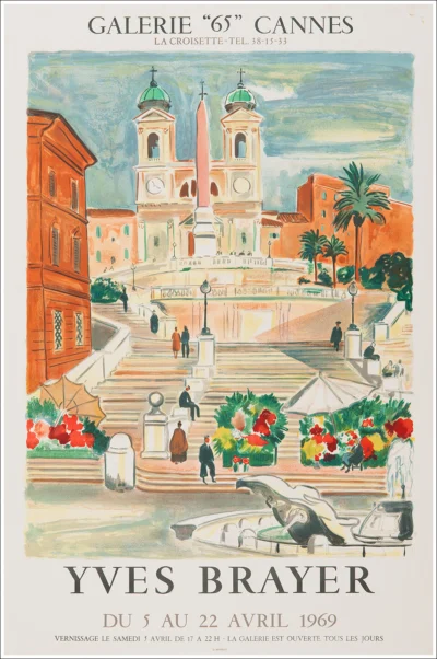 Yves Brayer (Piazza di Spagna, Roma), Galerie 65 Cannes 1969