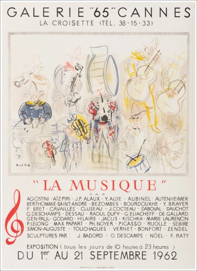 La Musique, Dufy / Exposition Galerie “65”, Cannes