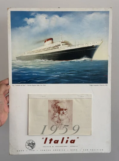 "ITALIA" Società di Navigazione (Genova), Leonardo Da Vinci / Calendario pubblicitario 1959