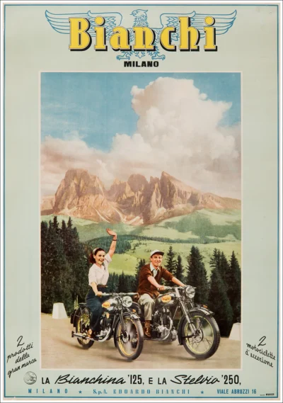 Moto Bianchi, Milano - Bianchina e Stelvio (Bolzano) / Gomme Pirelli