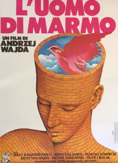 L'Uomo di Marmo, un film di Andrzej Wajda / scultura "L'uomo della pace" ad opera di Franco Scepi, Museo MAGI '900 Bologna
