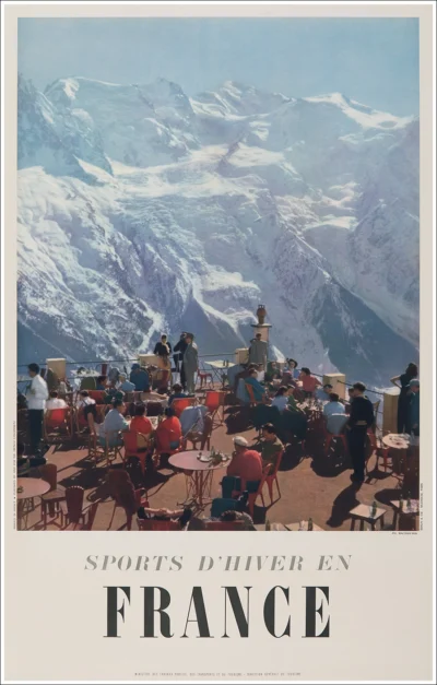 Sports d'hiver en France, Chamonix - Vue du Brévent sur le Mont Blanc / Haute Savoie