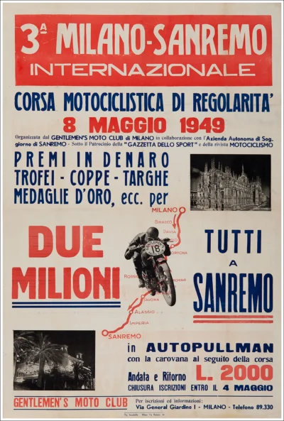 3ª Milano-Sanremo internazionale - Corsa motociclistica di regolarità (Gilera 8 bulloni)