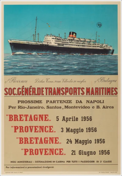 SGTM Société Générale de Transports Maritimes, SS Provence - SS Bretagne  / Brasile, Uruguay, Argentina