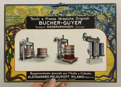 Torchi e presse idrauliche Bucher-Guyer, Niederweningen (Zurigo, Zurich) / Rappresentante Alessandro Melgunoff, Milano