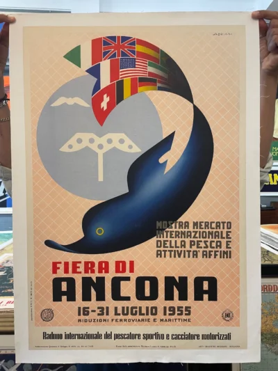 Fiera di Ancona 1955 - Mostra Mercato Int. della pesca e attività affini (ENIT) / 50 x 70,5 cm